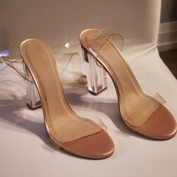 Clear 2 Part Heel Sandals - Picture 2 of 2